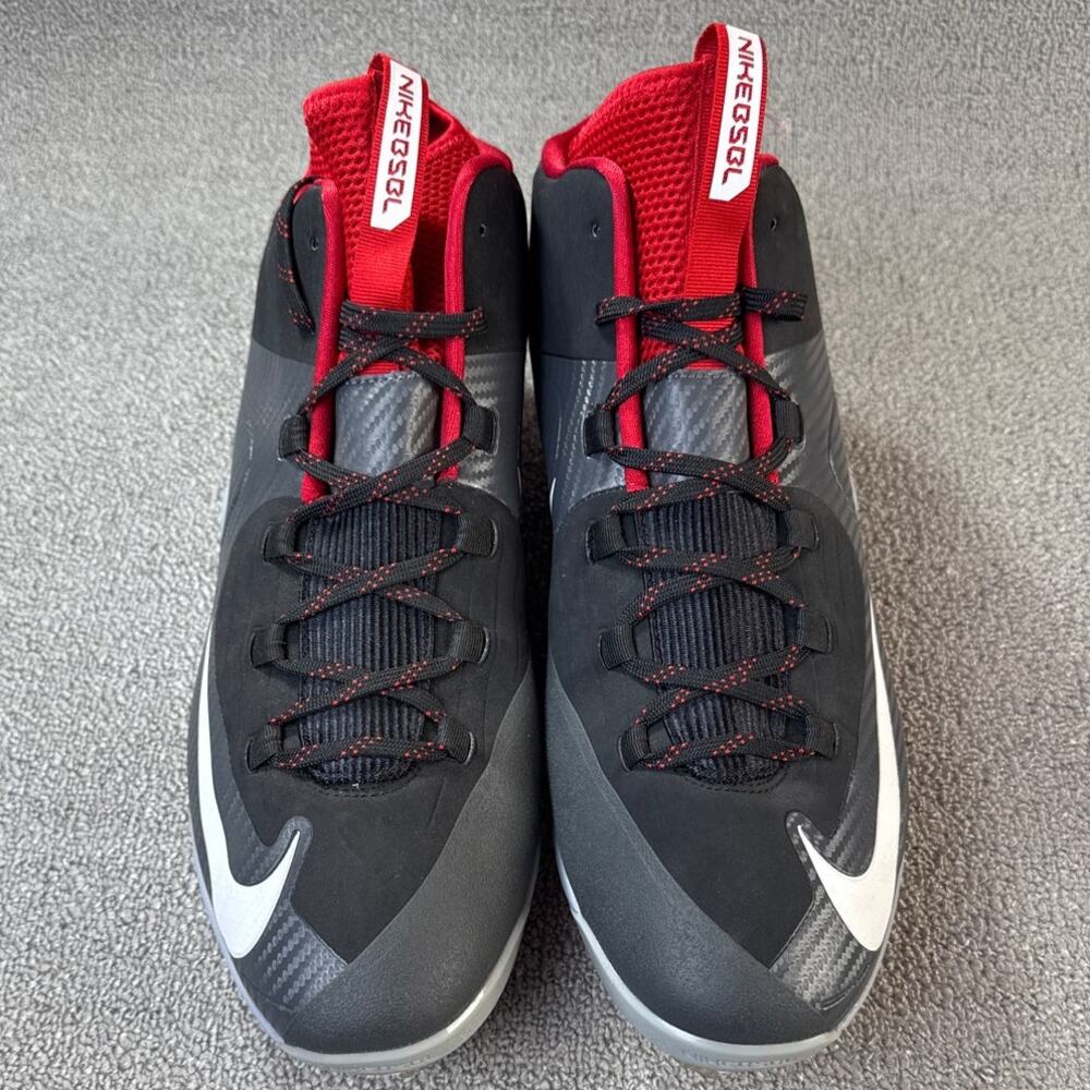 Nike Mens Cleats Air Max MVP‎ Elite 2 3/4 Baseball Metal Cleats US 16 Black Red
